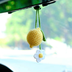 Crochet Lemon & Daisy Car Mirror Hanging Accessories