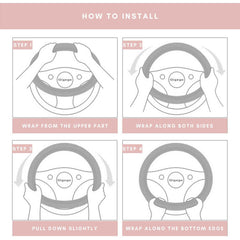 Ice Silk Steering Wheel Cover, Daisy Embroidery Patch Steering Wheel Cover, Cute Car Interior Accessory for Women, Boho Steering Wheel Cover