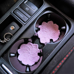 Set of 2 Crochet Maple Leaves Car Drink Coasters