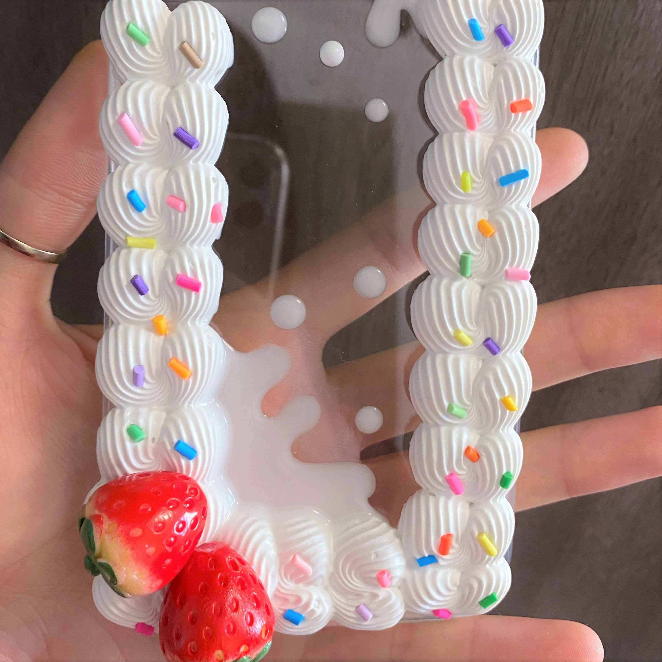 Custom Decoden Phone Case Strawberry & Sprinkles