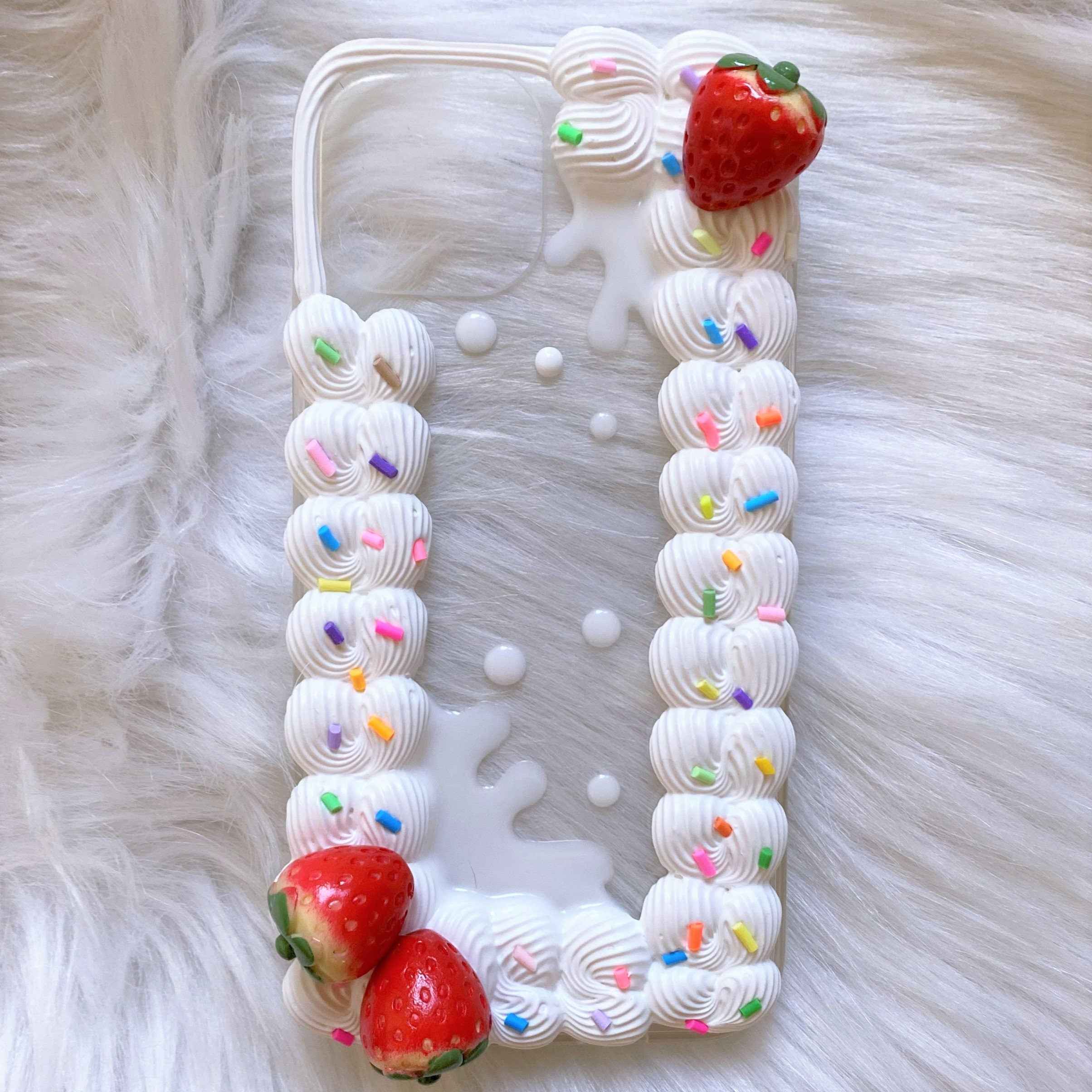 Custom Decoden Phone Case Strawberry & Sprinkles