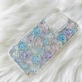 Bling Rose 3D Phone Case, Resin Phone Case, Glitter iPhone Case, Rose Phone Case for iPhone 12/13/14/15 Pro Max, OnePlus, Galaxy