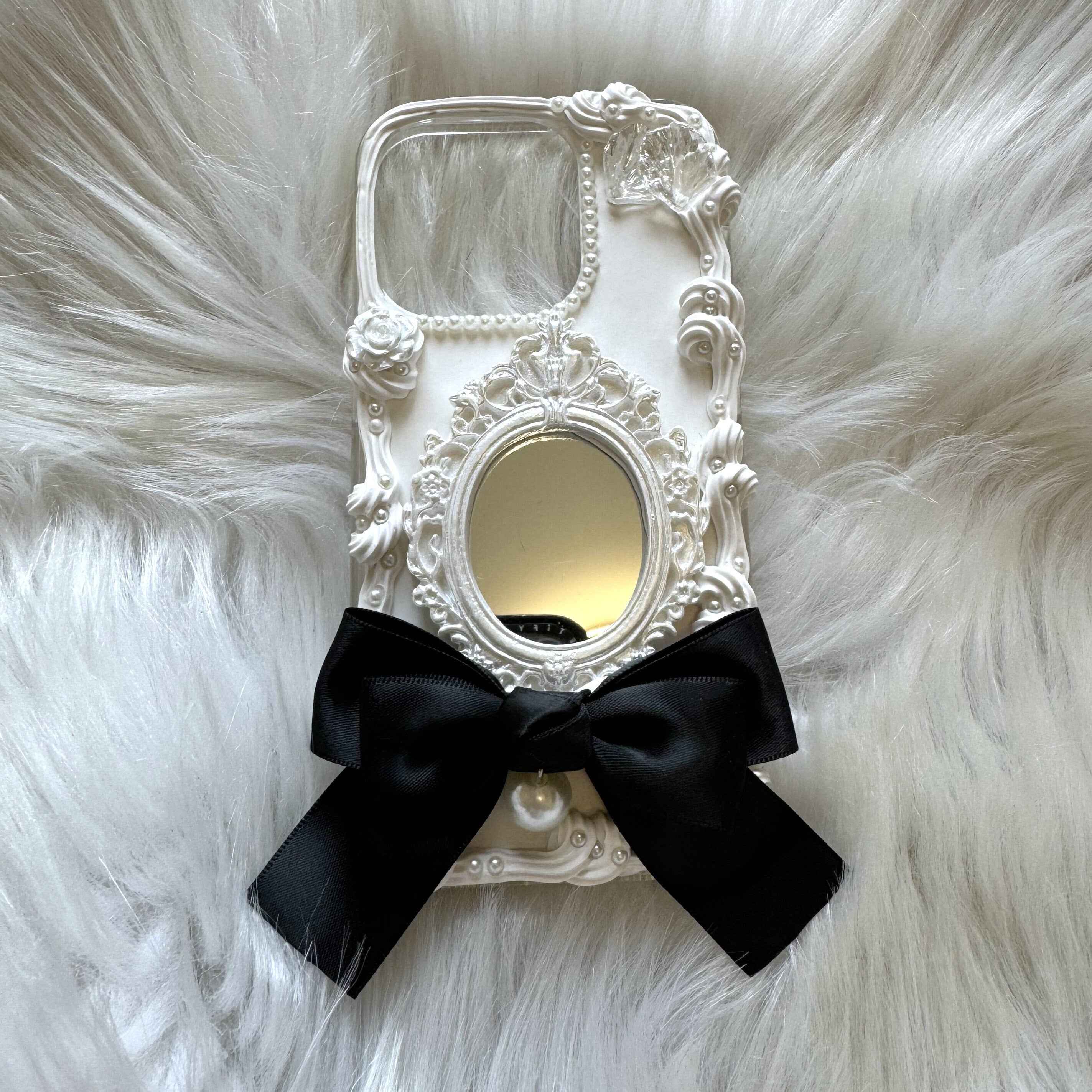 Custom Decoden Phone Case Ribbon Bow with Mirror
