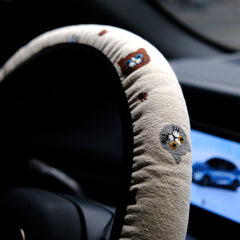 Cat Embroidery Elastic Steering Wheel Cover