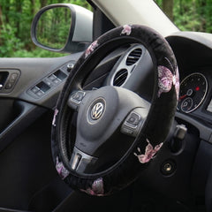 Velvet Butterfly Embroidery Steering Wheel Cover