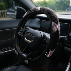 Velvet Butterfly Embroidery Steering Wheel Cover