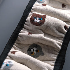 Cat Embroidery Elastic Steering Wheel Cover
