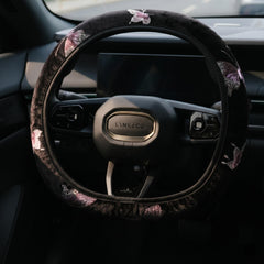 Velvet Butterfly Embroidery Steering Wheel Cover