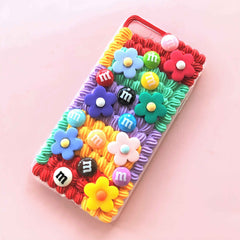 Decoden Phone Case Rainbow Daisy Flower