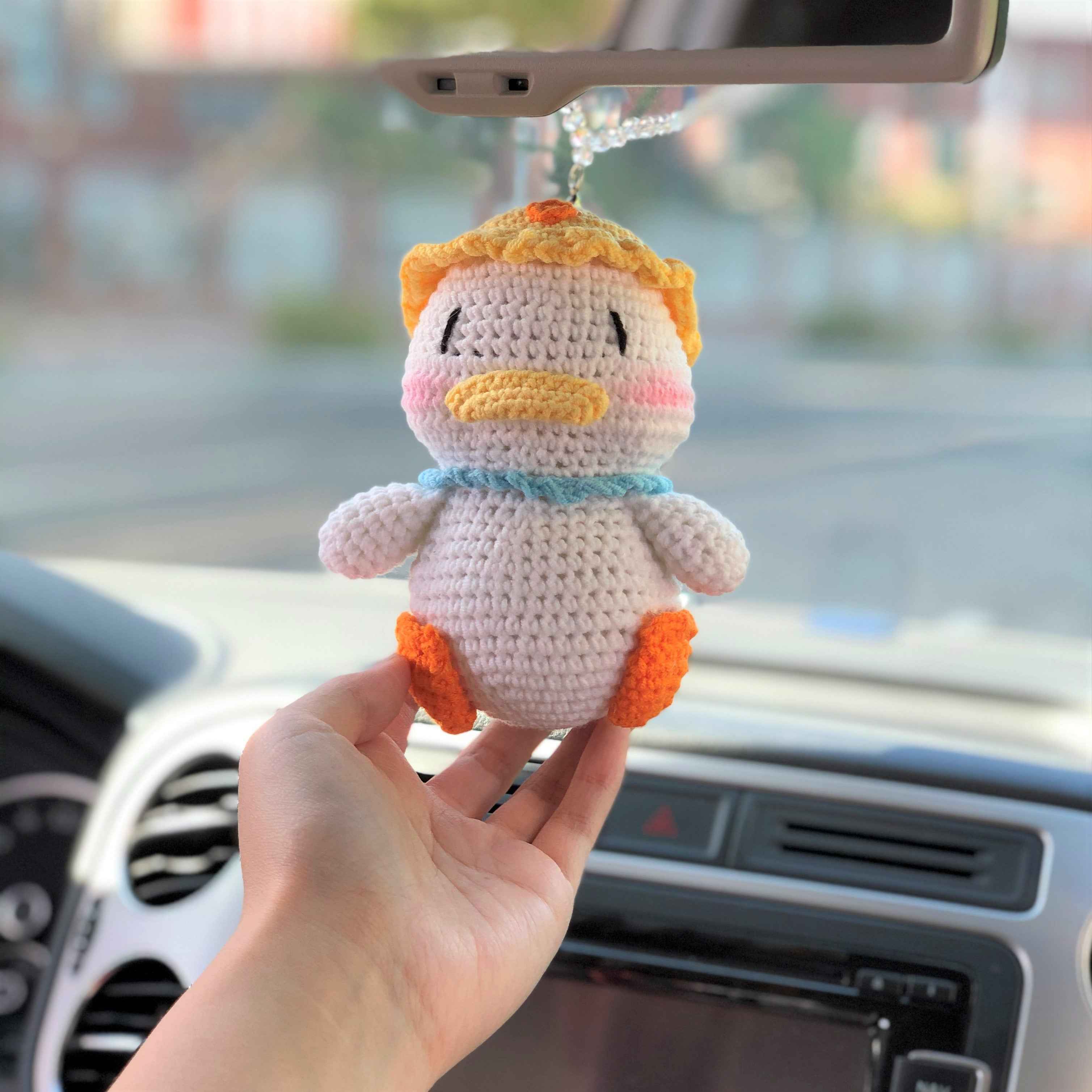 Crochet Car Mirror Hanging Accessory- Duck