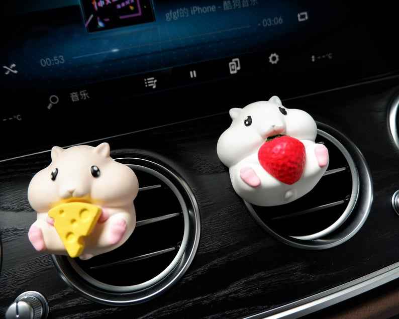 Small hamster vent accessory for fun car fragrance and decor