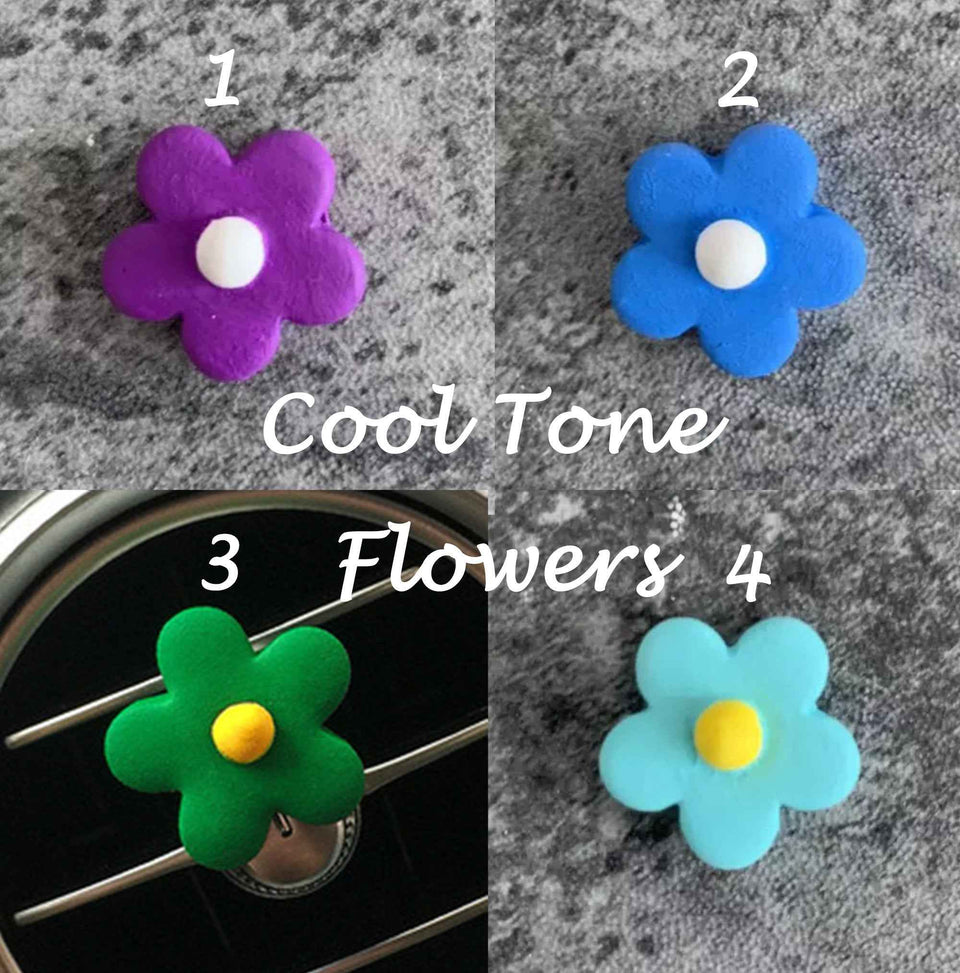 Cute little flower diffuser clips for car air vents