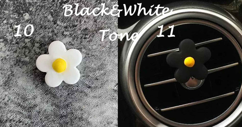 Mini flower car vent air freshener set with colorful petals