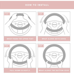 Embroidered Flowers Steering Wheel Cover