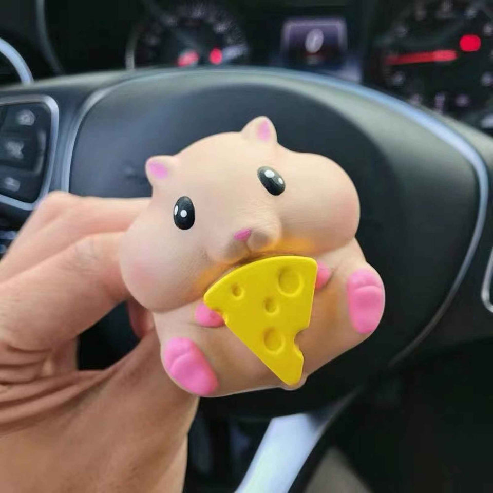 Hamster car scent clip with strawberry cheese and seed designs