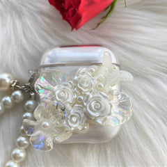 Decoden AirPods Case with Lanyard Roses & Pearls