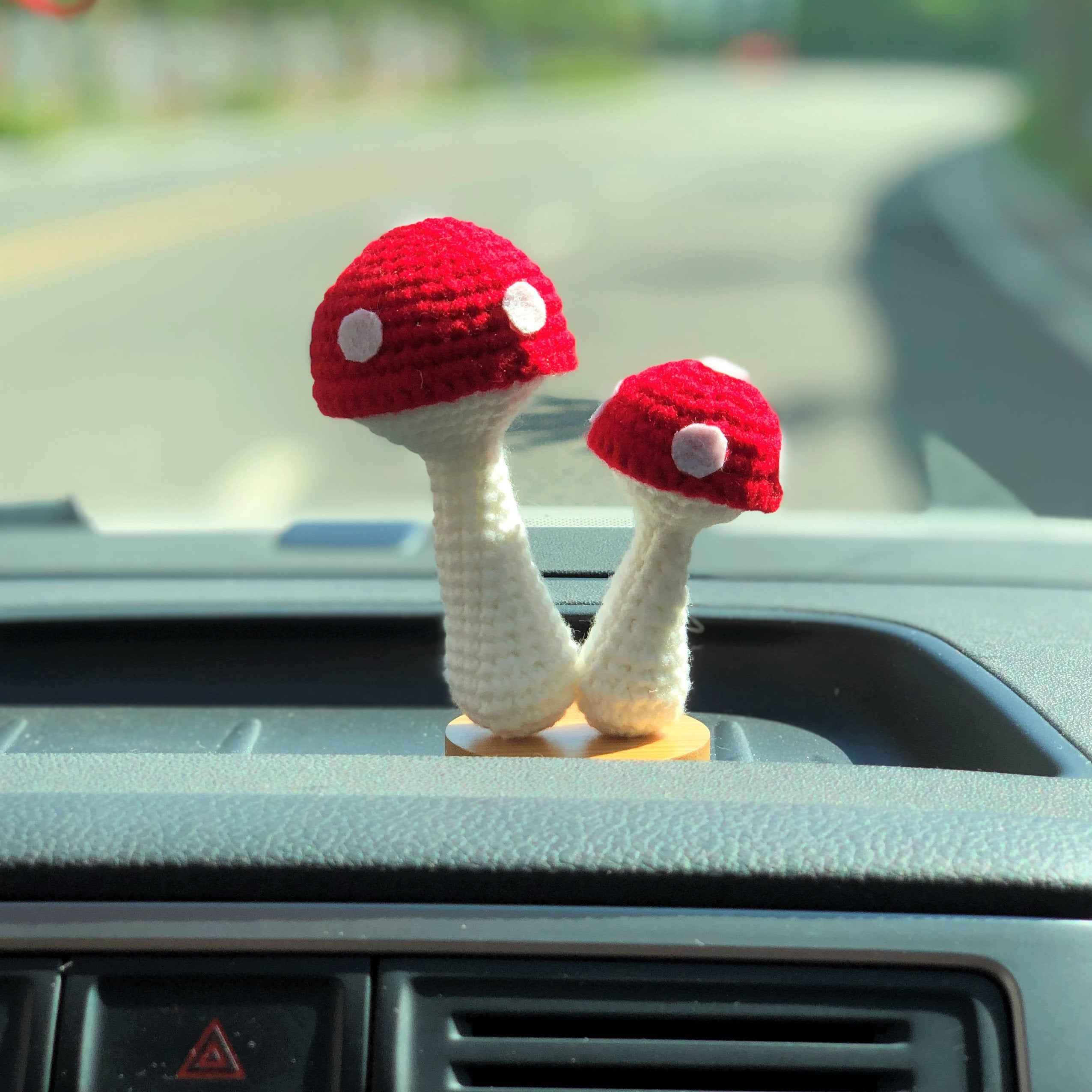 Crochet Car Dashboard Decor-Mushroom