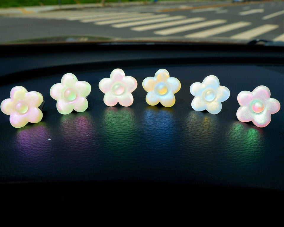 Laser rainbow daisy car vent clip air fresheners for cute car scent