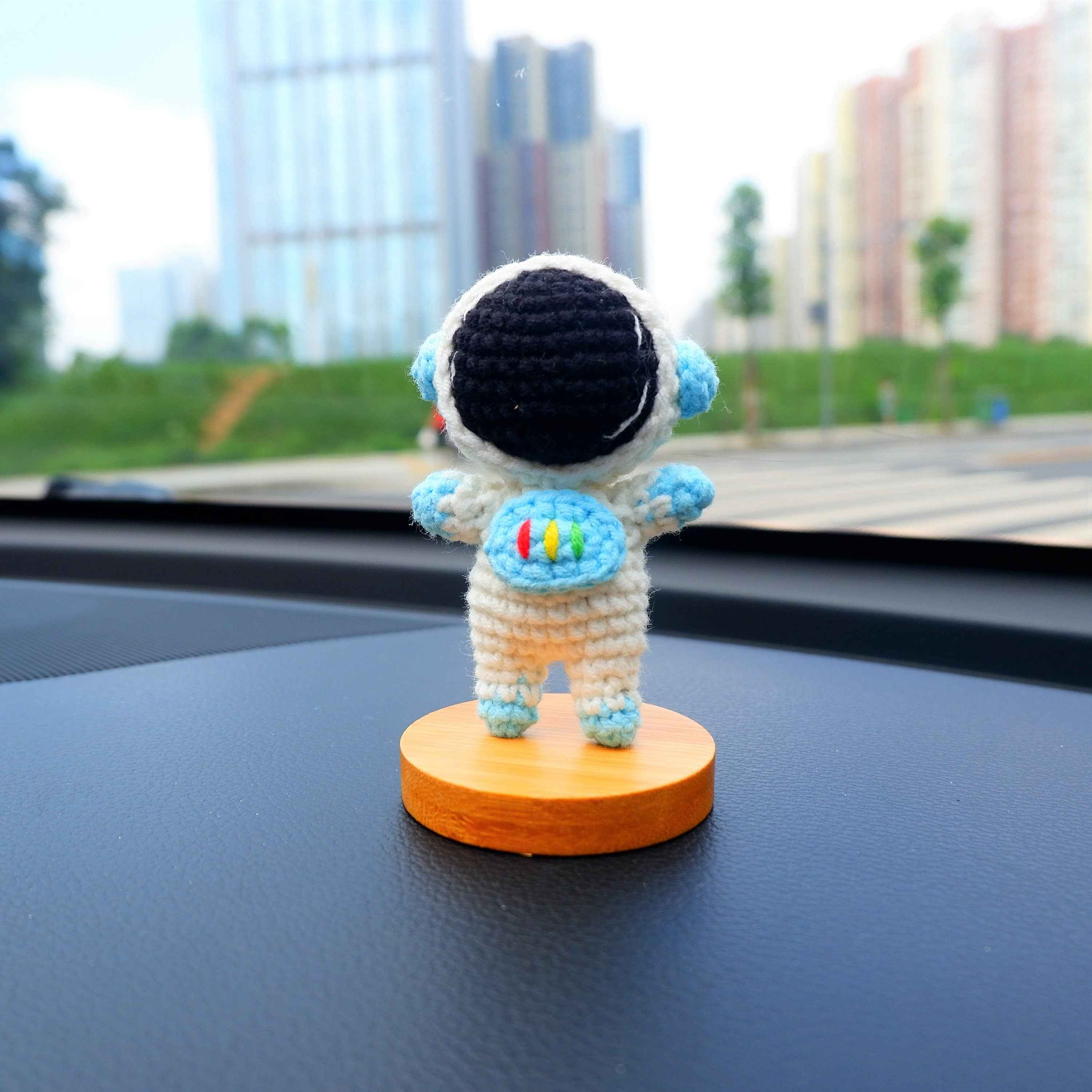Crochet Car Dashboard Decor- Astronauts