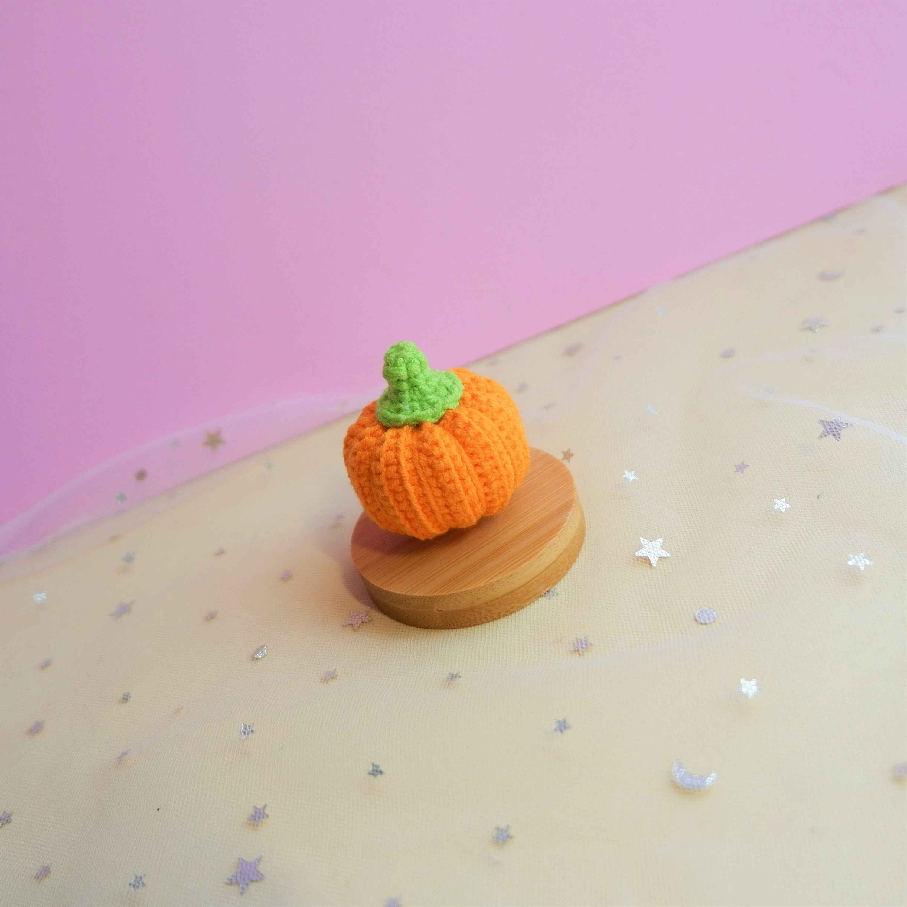 Crochet Car Dashboard Accessory- Mini Pumpkin
