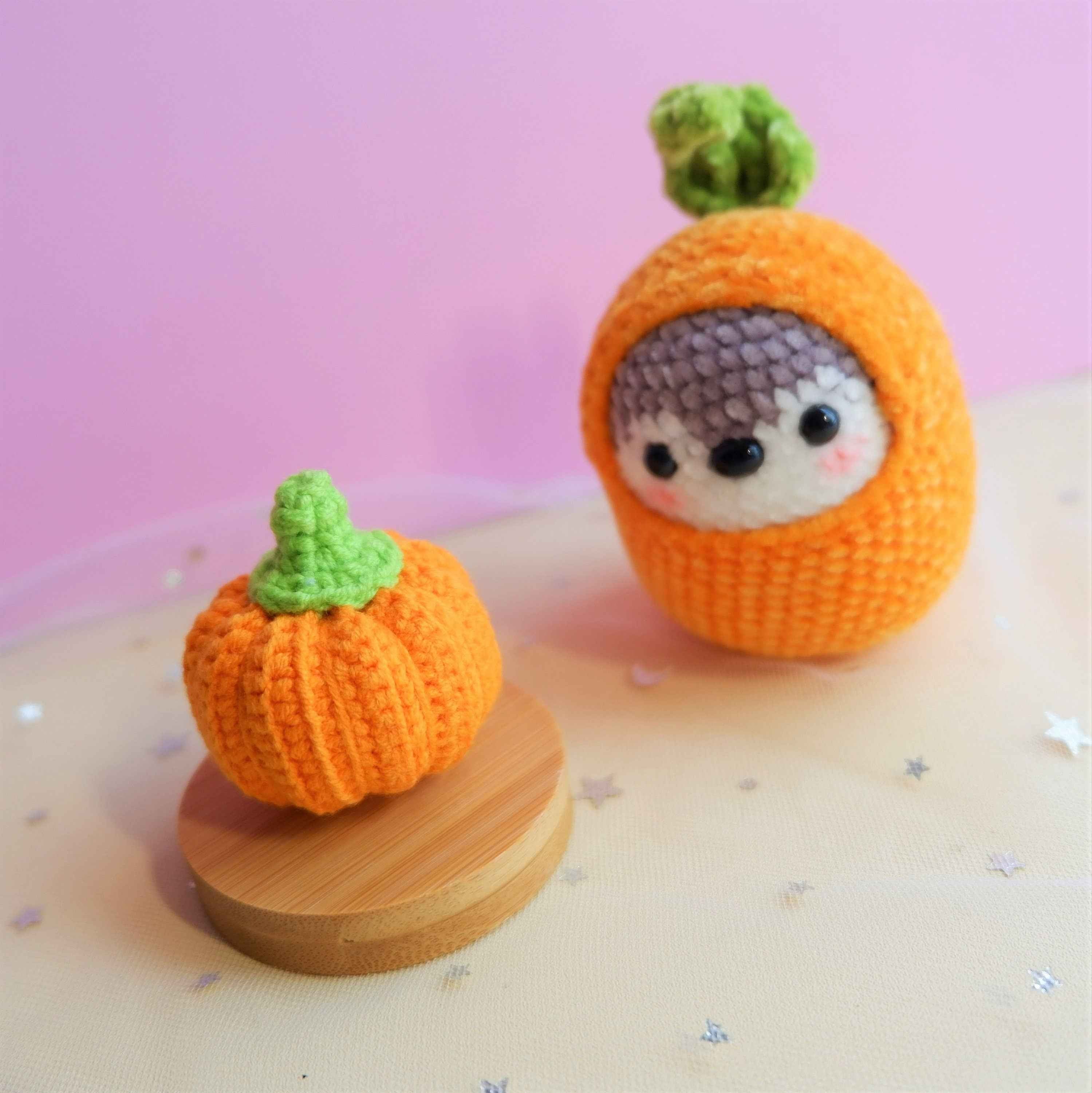 Crochet Car Dashboard Accessory- Mini Pumpkin