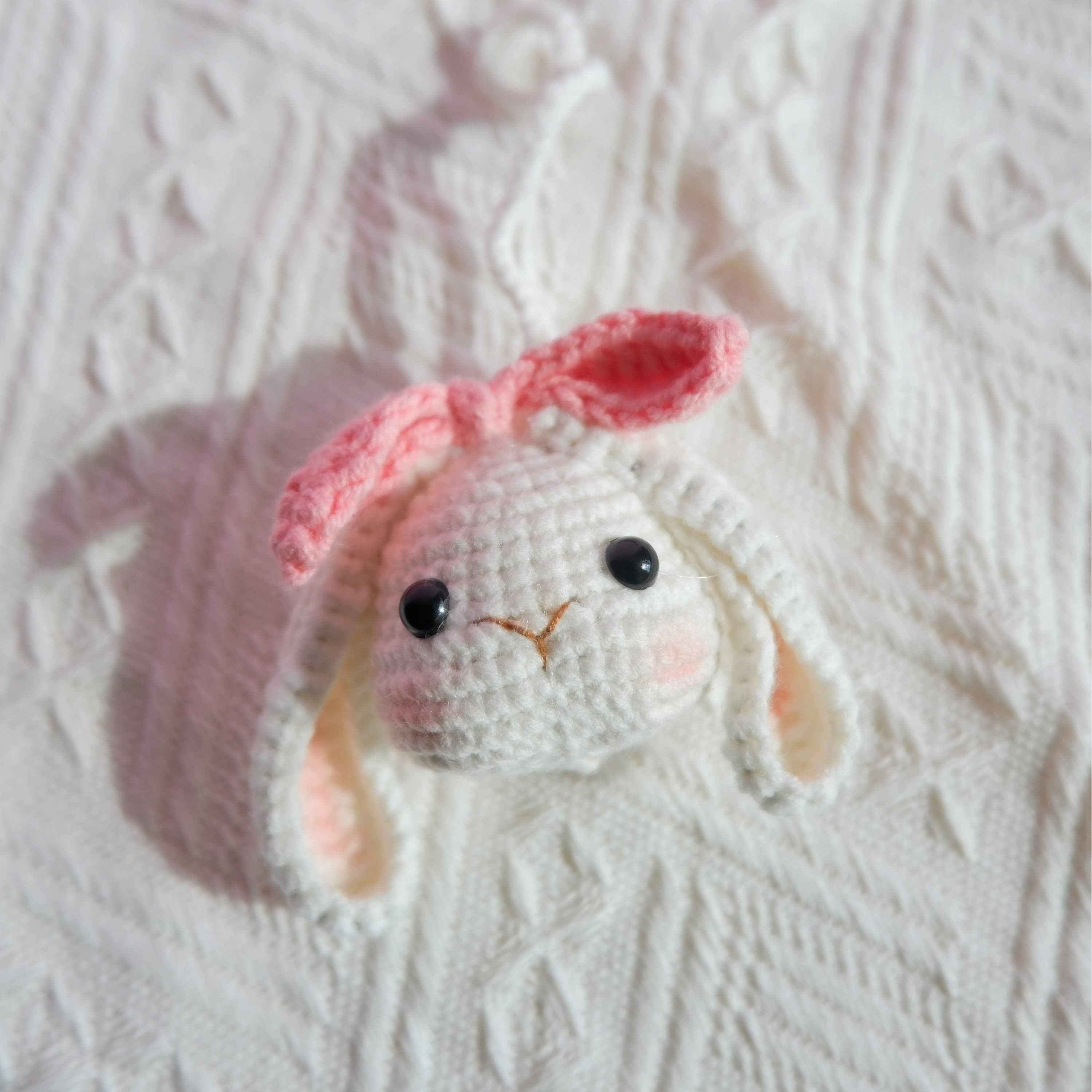 Car Mirror Hanging Accessory- Crochet Lop Eared Bunny