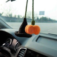 Car Hanging Accessory- Wizard Hat & Pumpkin