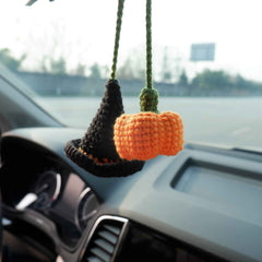Car Hanging Accessory- Wizard Hat & Pumpkin