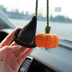 Car Hanging Accessory- Wizard Hat & Pumpkin