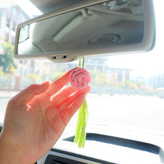 2Pcs Crochet Car Mirror Accessories- Roses