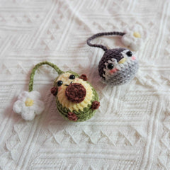 Car Mirror Hanging Accessories- Fluffy Penguin/Avocado & Daisy