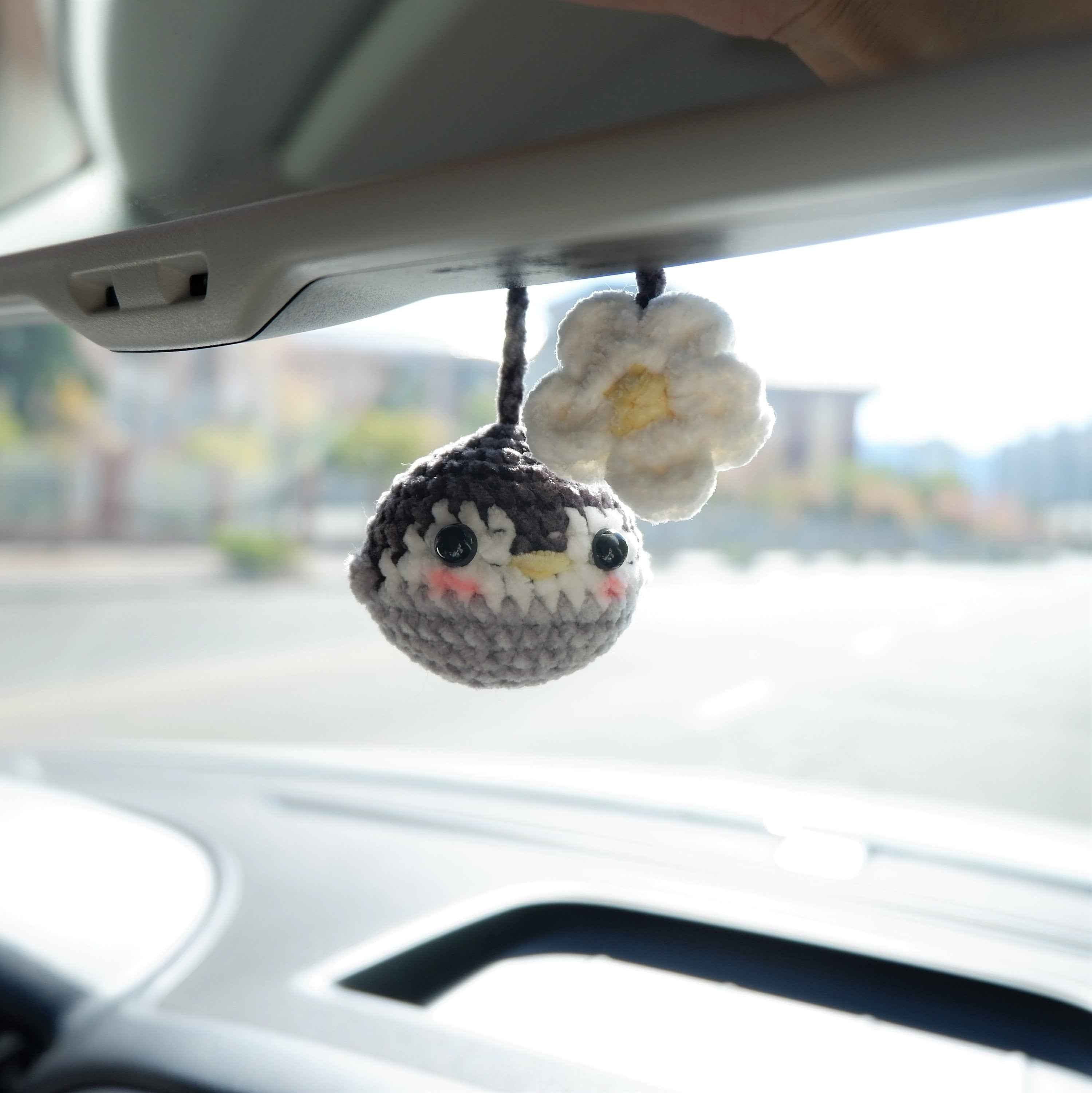 Car Mirror Hanging Accessories- Fluffy Penguin/Avocado & Daisy