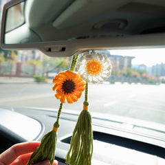 2Pcs Car Mirror Accessories with tassel
