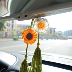 2Pcs Car Mirror Accessories with tassel