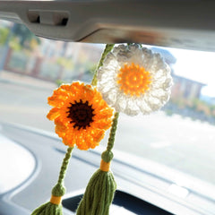2Pcs Car Mirror Accessories with tassel
