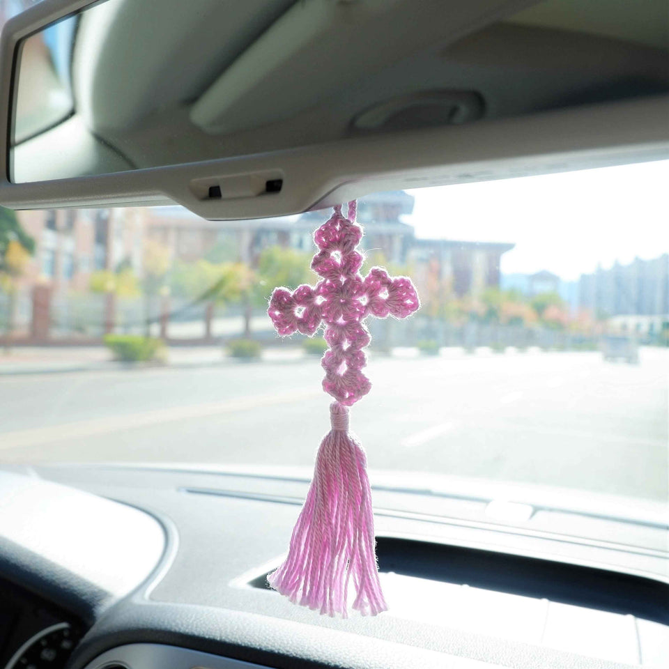 Boho cross hanging accessory for new car blessings
