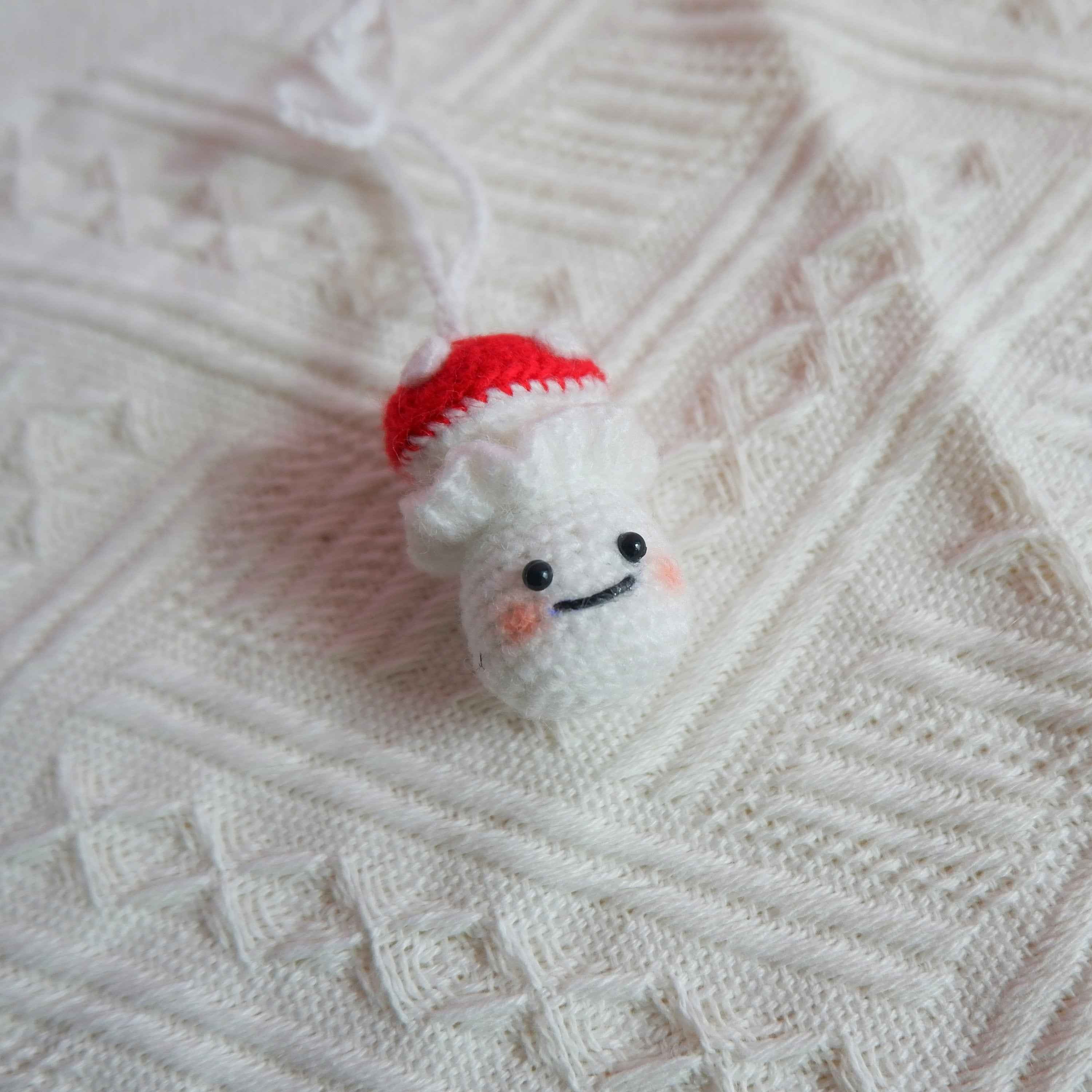 Car Mirror Hanging Accessory- Milk Bottle Smiley Mushroom