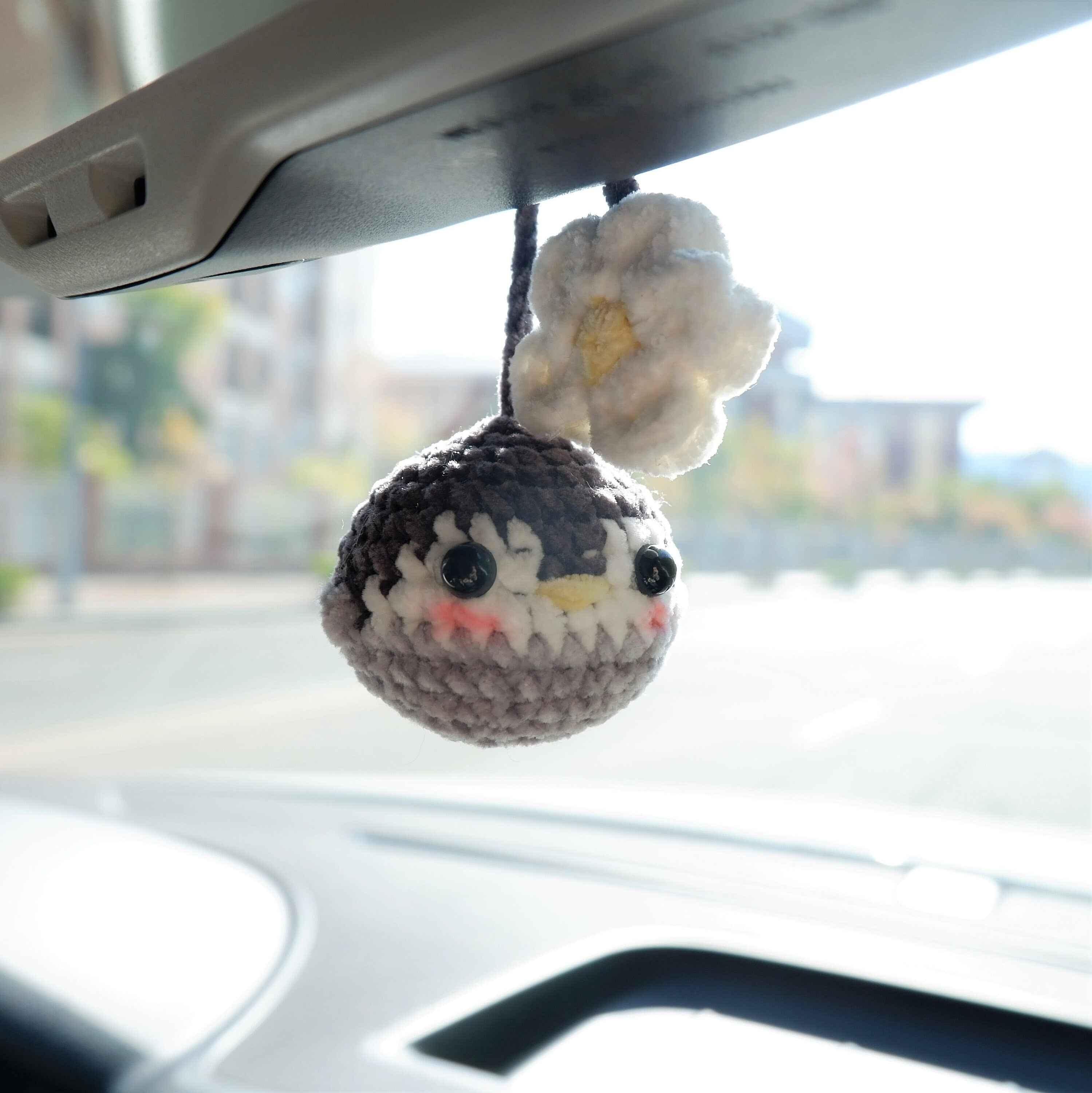 Car Mirror Hanging Accessories- Fluffy Penguin/Avocado & Daisy
