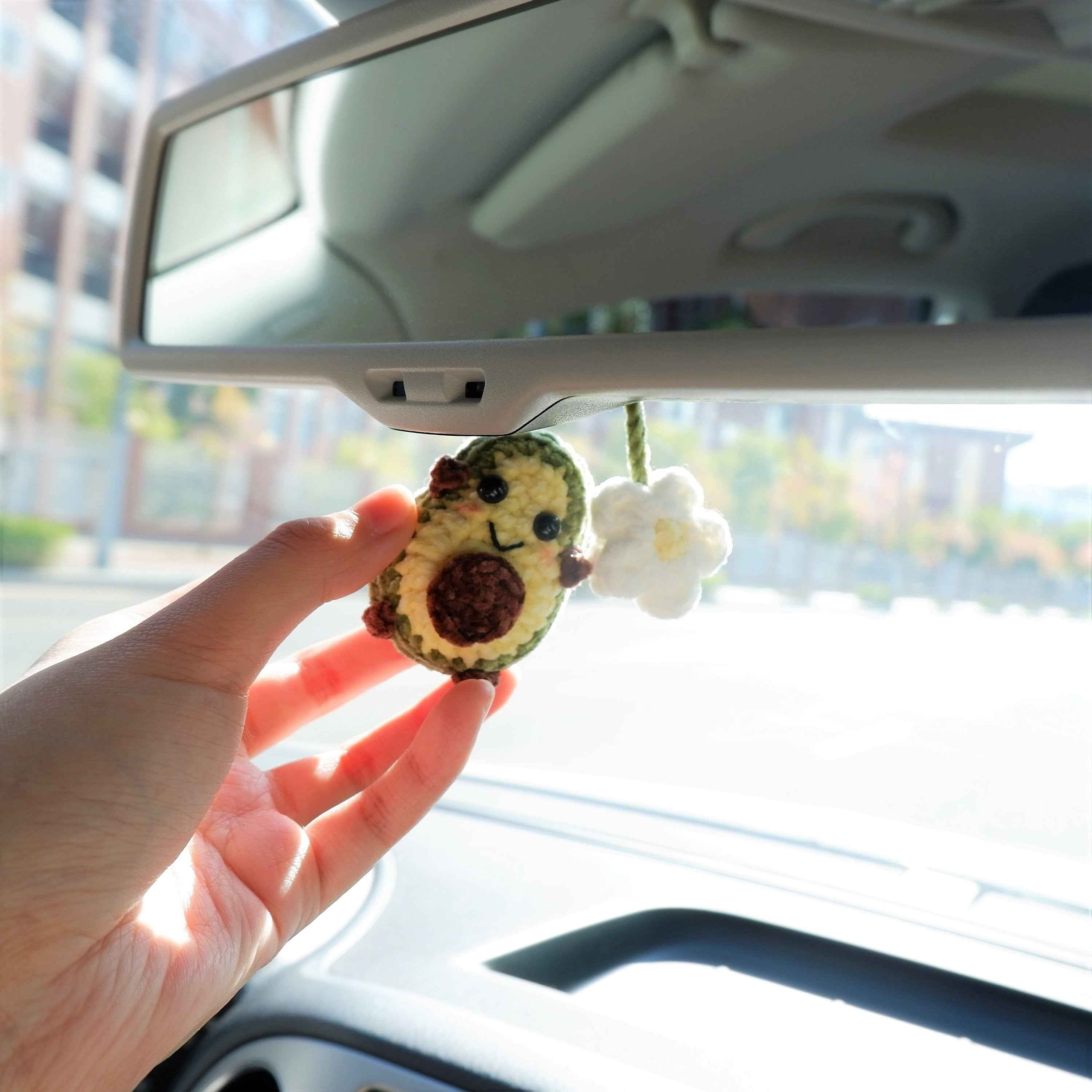 Car Mirror Hanging Accessories- Fluffy Penguin/Avocado & Daisy