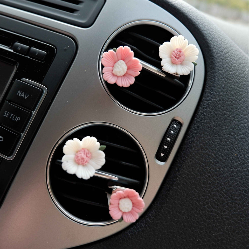Handmade clay sakura car vent clip air freshener accessories