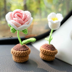 3pcs/2Pcs Car Interior Accessories, Mini Potted Rose/Lily of the Valley