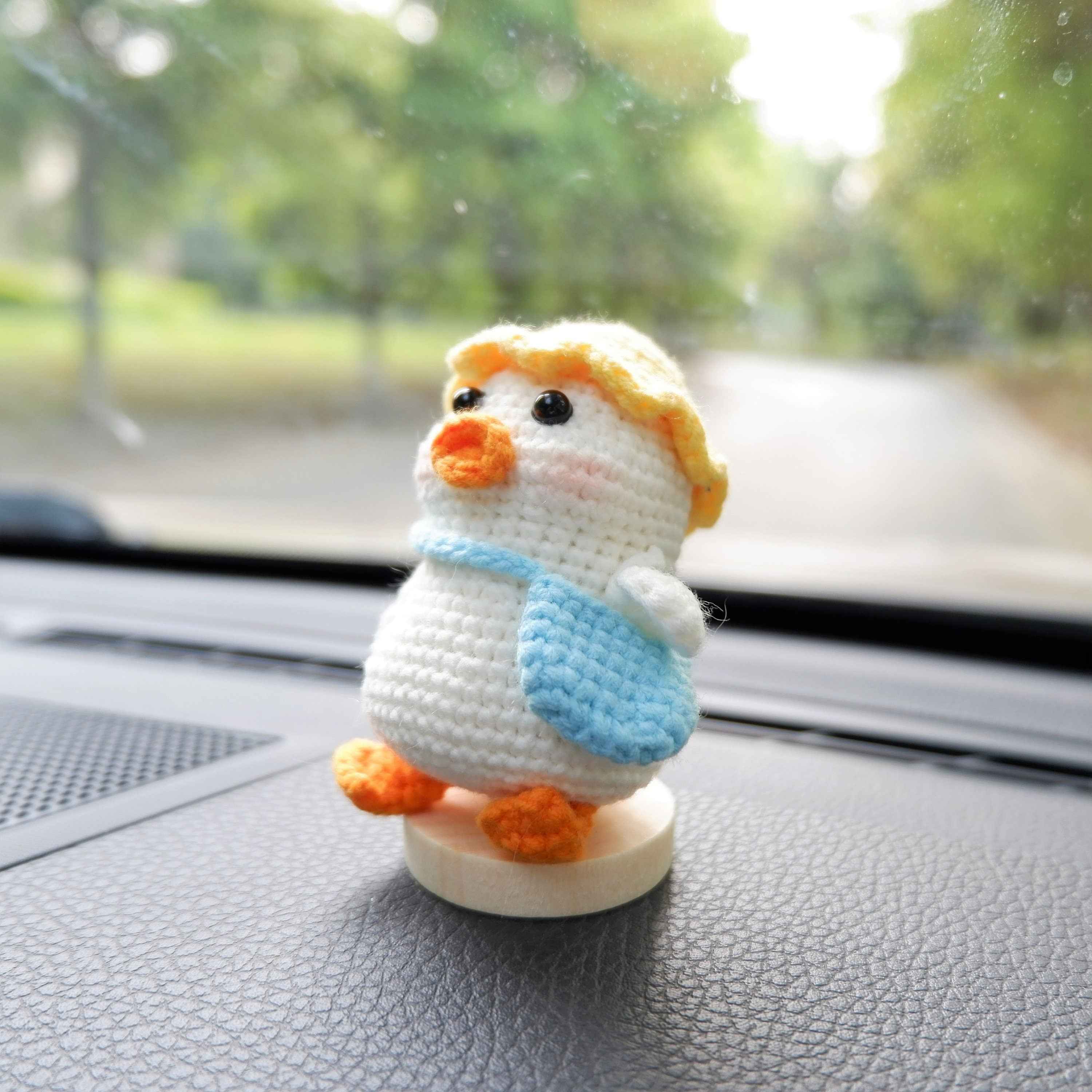 Crochet Car Dashboard Decor- Duck Mailman