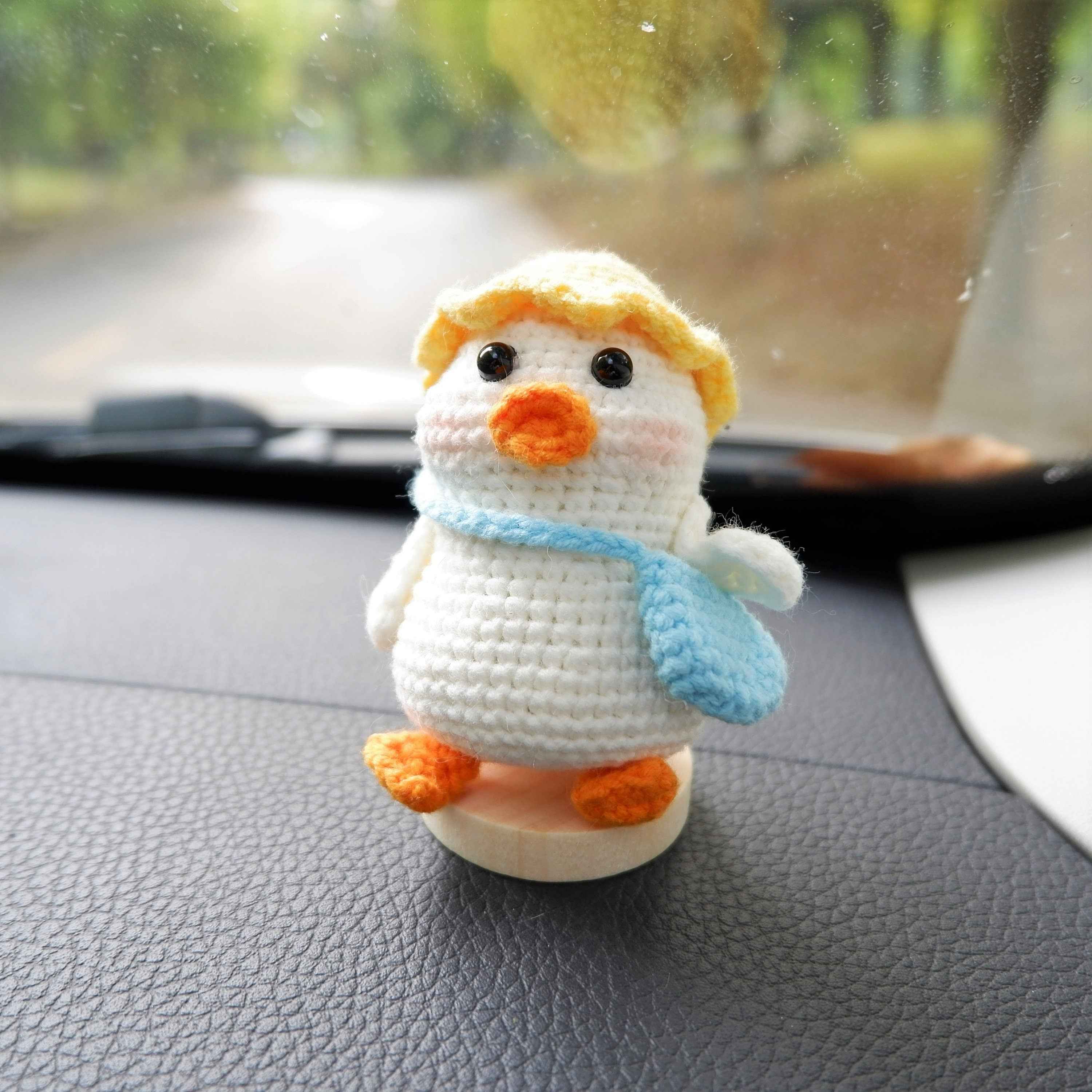 Crochet Car Dashboard Decor- Duck Mailman