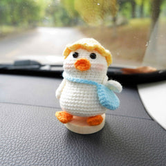 Crochet Car Dashboard Decor- Duck Mailman