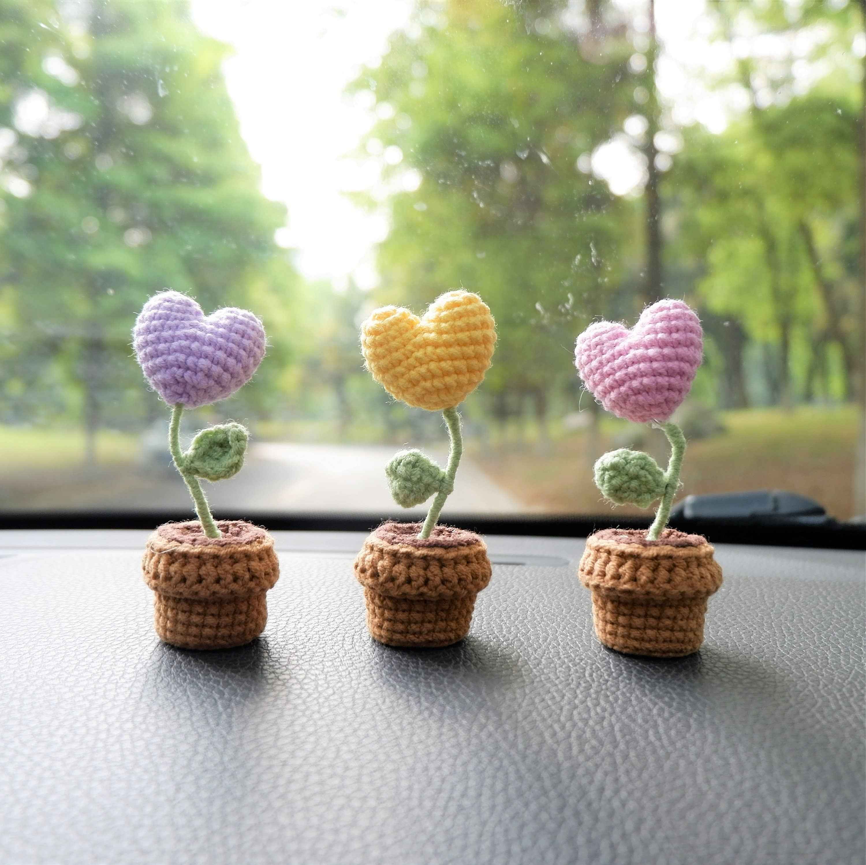 3pcs/2Pcs Car Accessories- Mini Hearts Flower