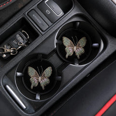 Embroidered Butterfly Car Coasters - Set of 2 - image 2