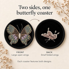 Embroidered Butterfly Car Coasters - Set of 2 - image 4