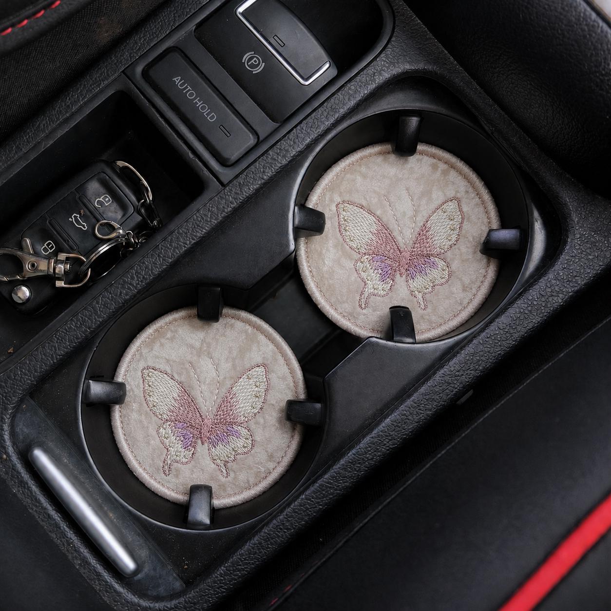 Embroidered Butterfly Car Coasters - Set of 2 - image 9