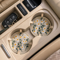 Embroidered Daisy Car Coasters - Set of 2 - image 5