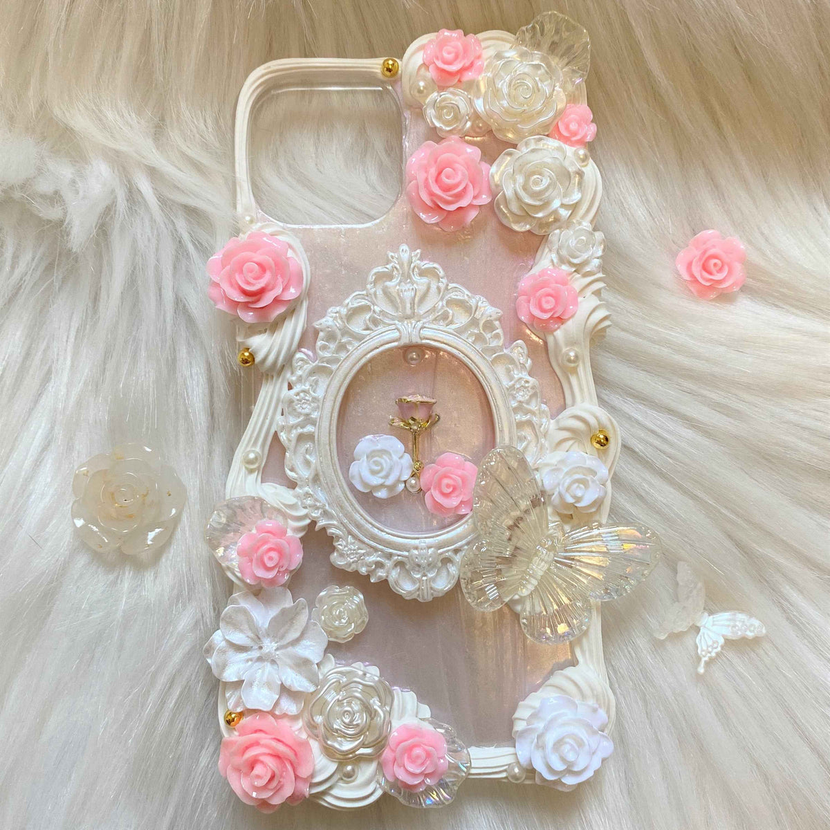 Custom floral decoden case for iPhone Samsung Pixel and OnePlus